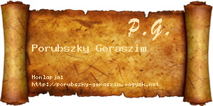 Porubszky Geraszim névjegykártya